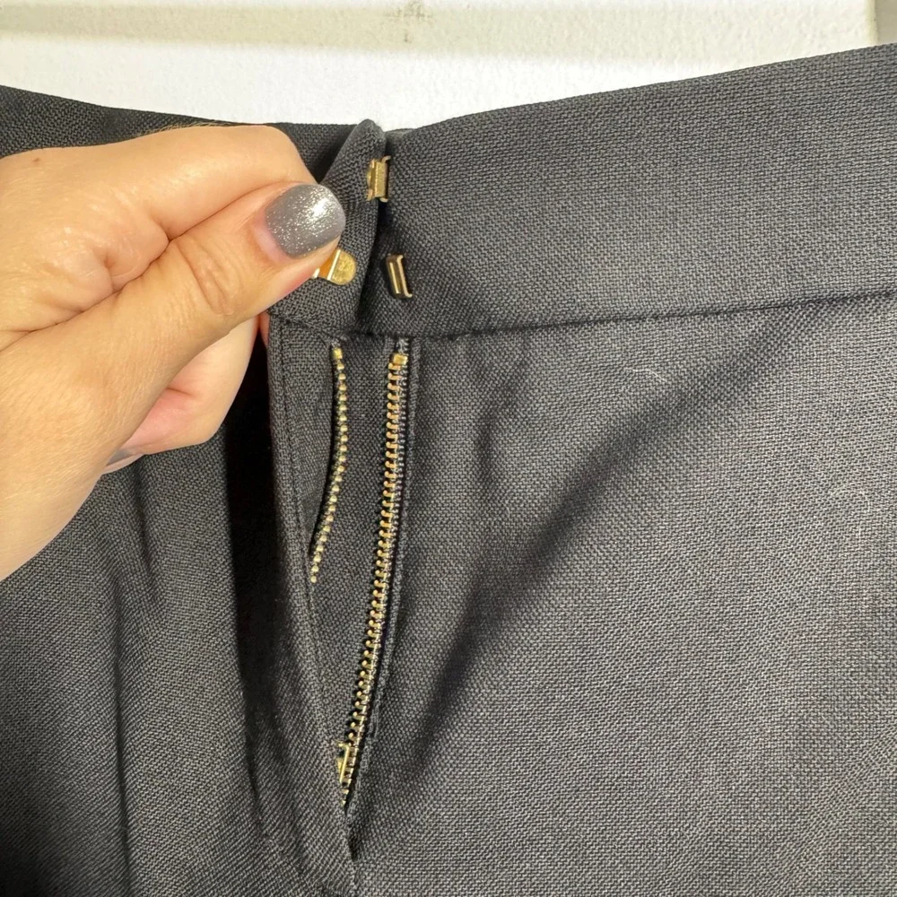 Tory Burch Black Wool Blend Straight Leg Dress Pants Size 4 Professional Trouser
